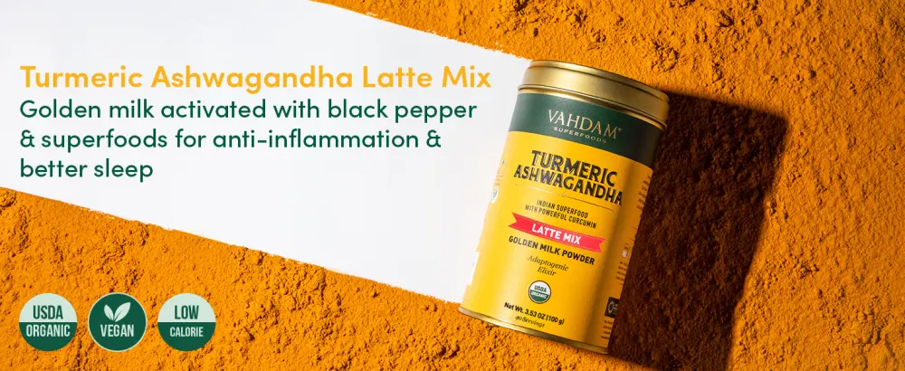Vahdam Teas Latte Mix Turmeric Ashwagandha 3.53 oz (100 g) - product information 2