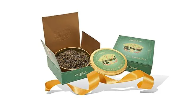 Vahdam Teas Loose Leaf Green Tea Himalayan Green Gift Set 1 Tin Caddy - product information 4