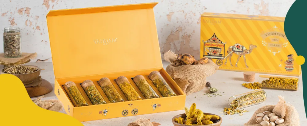 Vahdam Teas Turmeric Tea Tales Set 6 Pieces - product information 2