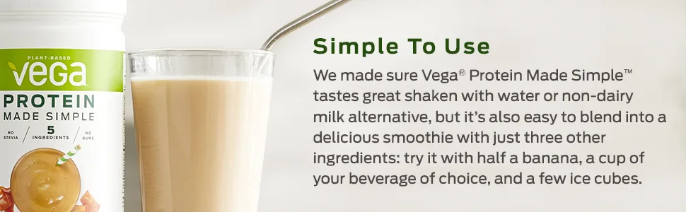 Vega Protein Made Simple Caramel Toffee 9.1 oz (258 g) - Vega Protein Made Simple blends into a delicious best tasting smoothie