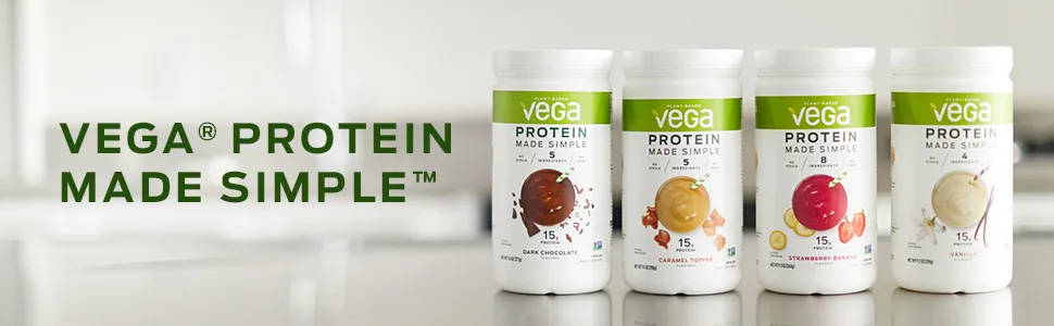 Vega Protein Made Simple Dark Chocolate 9.6 oz (271 g) - Vega Protein Made Simple Plant Based Protein