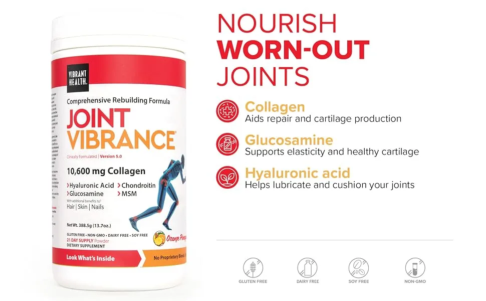 Vibrant Health Joint Vibrance Version 4.3 Orange Pineapple 12.96 oz (367.5 g) - Nourish worn-out joints