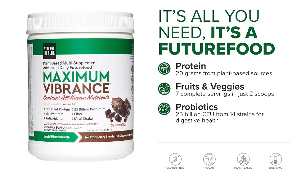 Vibrant Health Maximum Vibrance Version 2.0 Chocolate Chunk 25.56 oz (724.5 g) - product information 2