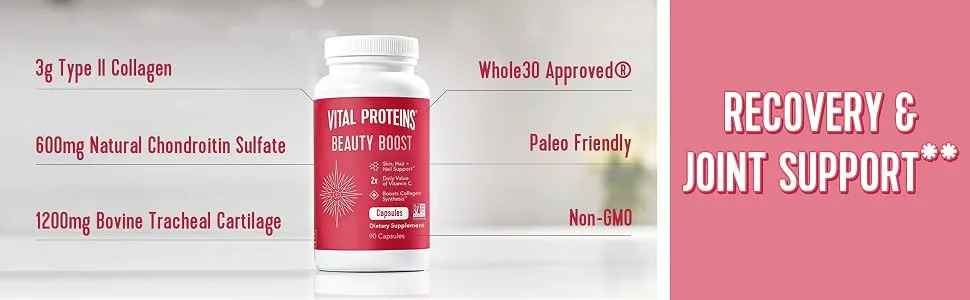 Vital Proteins Cartilage Collagen 120 Capsules - type 2 collagen