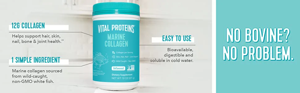 Vital Proteins Marine Collagen 360 Capsules - no bovine