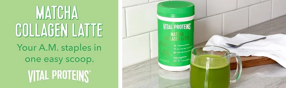 Vital Proteins Matcha Collagen Latte Unflavored 11.6 oz (329 g) - matcha latte