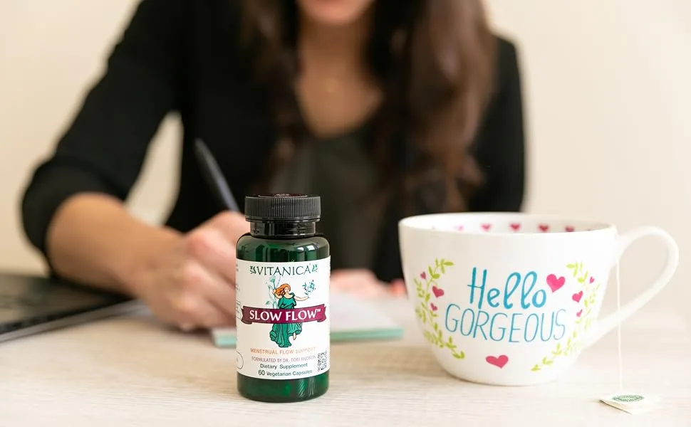 Vitanica Slow Flow Menstrual Flow Support 60 Vegetarian Capsules - Slow Flow Menstrual