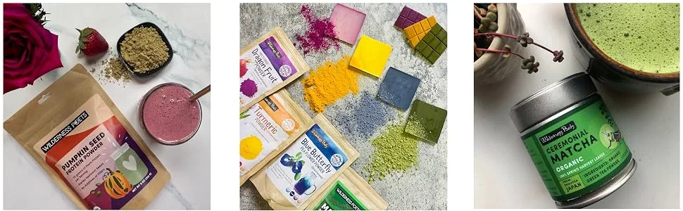 Wilderness Poets Maple Crystals 8 oz (226.8 g) - Matcha, colors, dragon fruit, pumpkin protein, blue butterfly