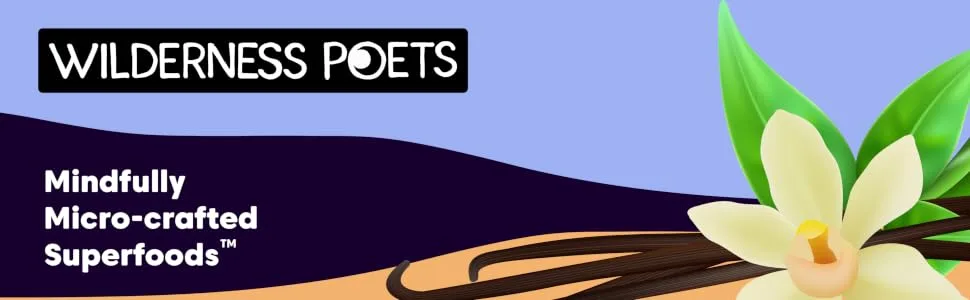 Wilderness Poets Pure Vanilla Powder Tahitian Ground Vanilla Beans 1 oz (28 g) - organic vanilla powder micro crafted superfood