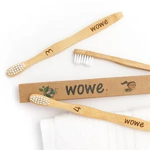 Wowe Natural Bamboo Toothbrush Soft Bristles 4 Pack - bamboo toothbrush