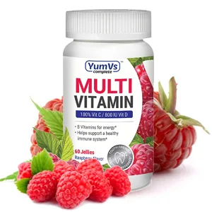 YumV's Multi Vitamin for Adults Raspberry Flavor 60 Jelly Vitamins - natural