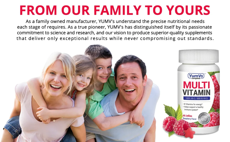 YumV's Multi Vitamin for Adults Raspberry Flavor 60 Jelly Vitamins - supplements adults