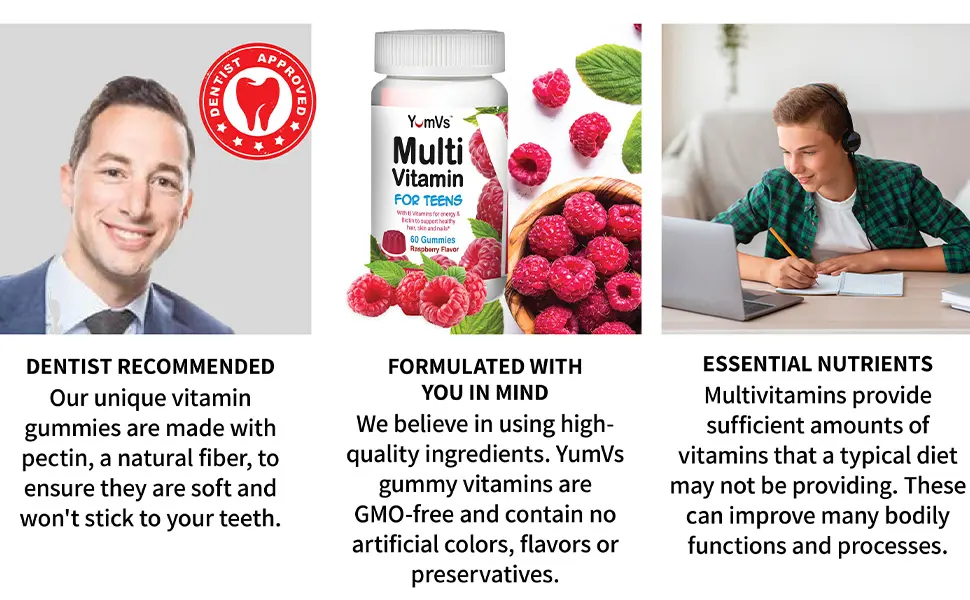 YumV's Multi Vitamin for Teens Raspberry Flavor 60 Jellies - essential