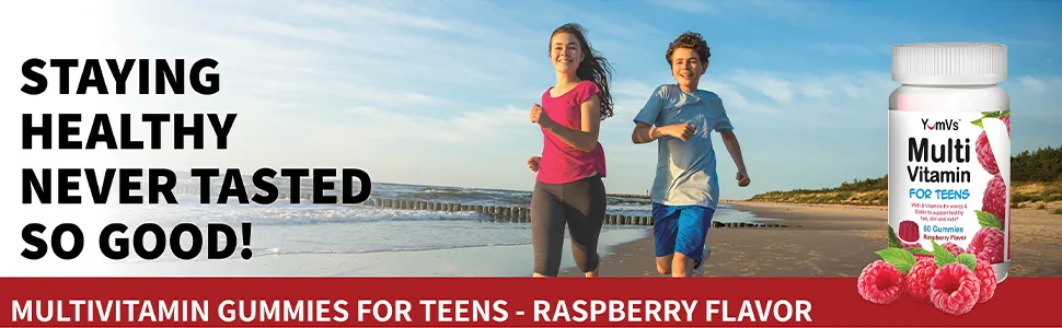 YumV's Multi Vitamin for Teens Raspberry Flavor 60 Jellies - yum vs