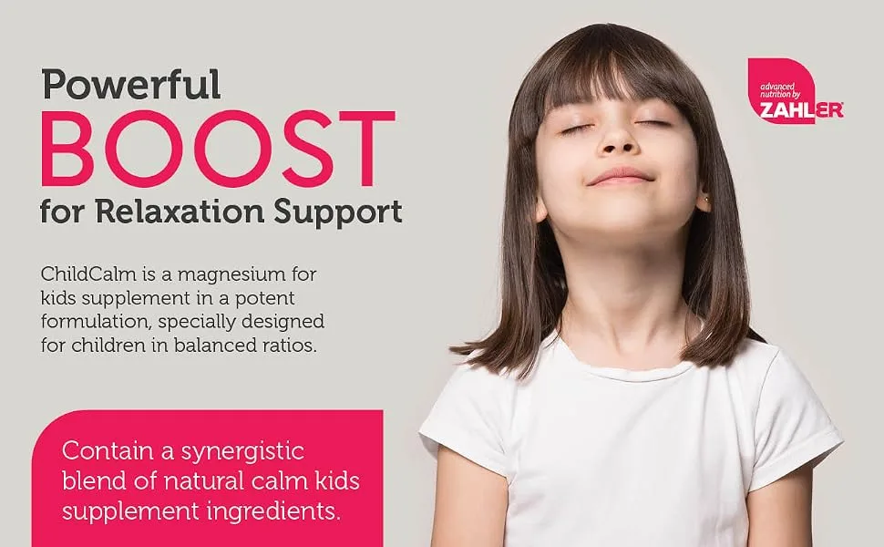 Zahler ChildCalm Children's Relaxation Support Formula Fruit Punch 60 Chewable Tablets - Magnesium for Kids