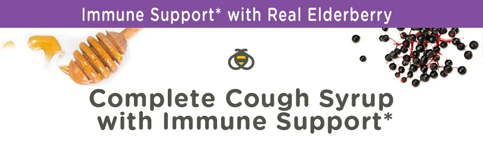 Zarbee's Complete Cough Syrup + Immune Natural Berry 8 fl oz (236 ml) - Zarbee