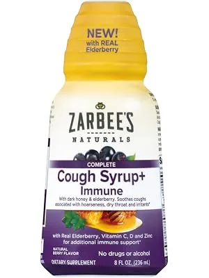 Zarbee's Complete Cough Syrup + Immune Natural Berry 8 fl oz (236 ml) - Zarbee