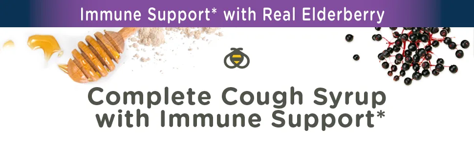 Zarbee's Complete NightTime Cough Syrup + Immune Natural Berry 8 fl oz (236 ml) - Zarbee