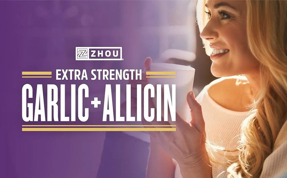 Zhou Nutrition Garlic Extra Strength 90 Coated Tablets - extra strength garlic and allicin
