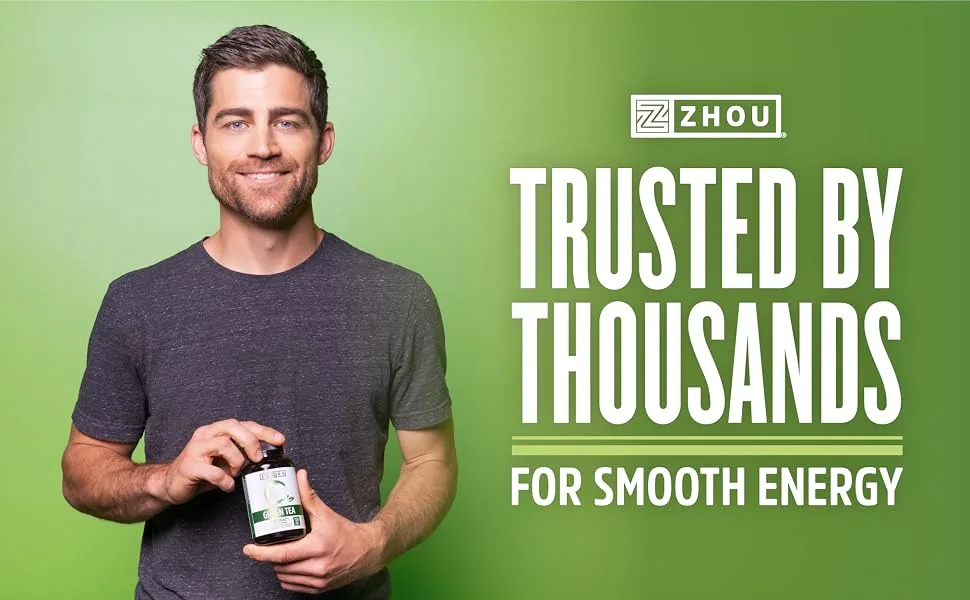 Zhou Nutrition Green Tea Extract 120 Veggie Capsules - trusted by thousands for smooth energy