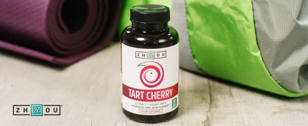 Zhou Nutrition Tart Cherry Extract + Celery Seed 60 Veggie Capsules - Tart cherry extract celery seed, 2 in 1 formula