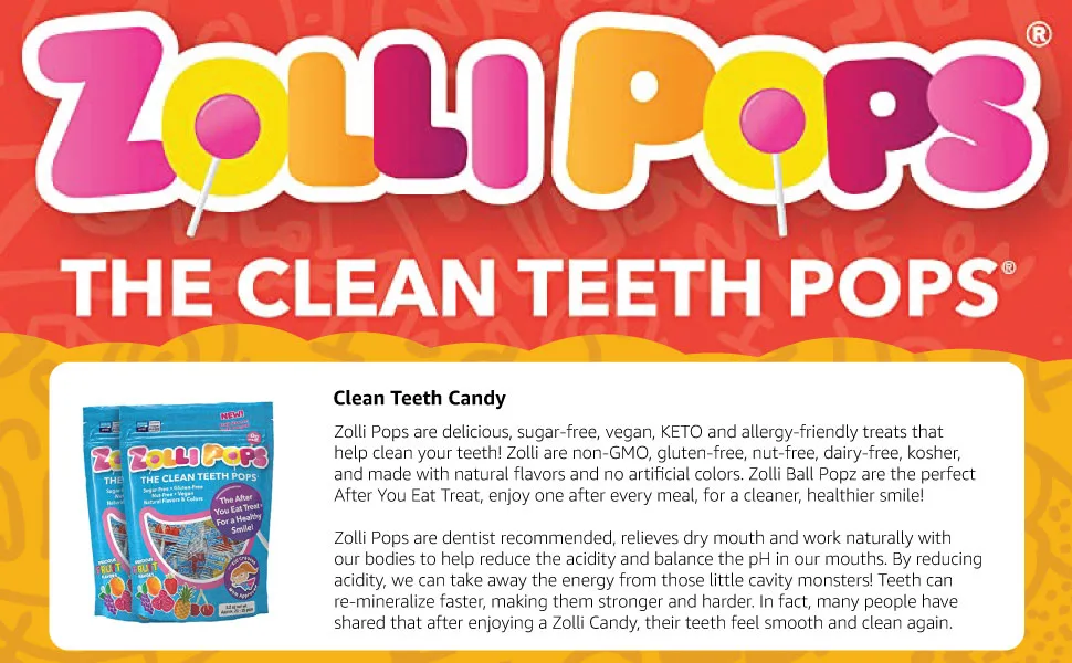 Zollipops The Clean Teeth Pops Grape 15 ZolliPops 3.1 oz - zolli