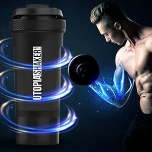 Utopia Home Sports Classic Protein Mixer Shaker Bottle Pack of 2 - shaker bottle