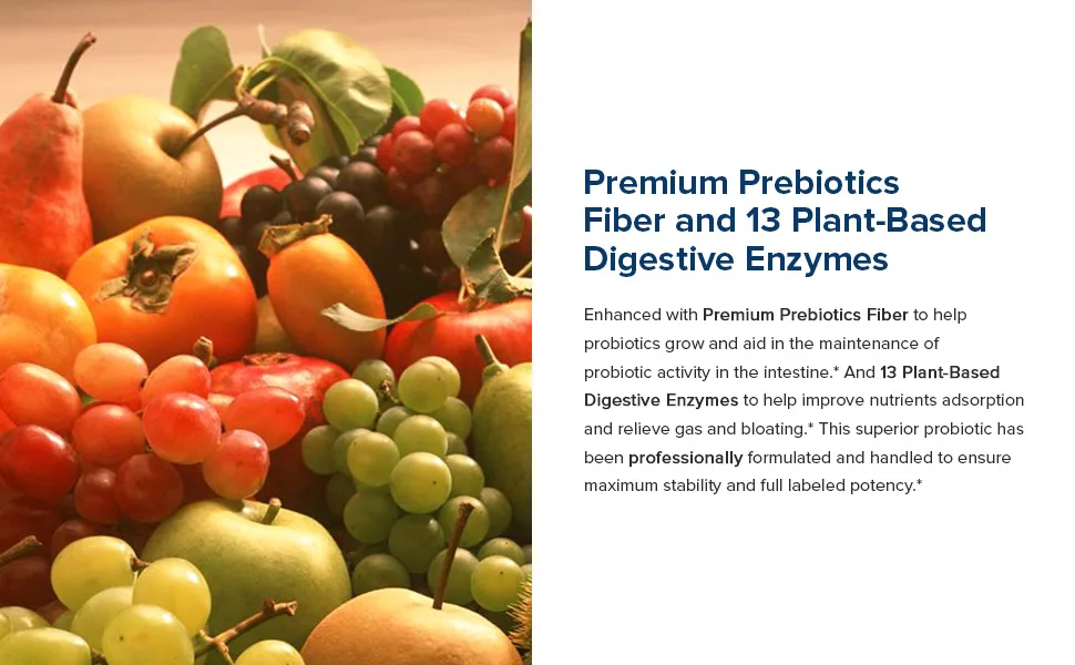 NewRhythm Extra Strength Probiotics 120 Billion CFU - 30 Capsules - NewRhythm Extra Strength Probiotics is enhanced with prebiotics and digestive enzymes.