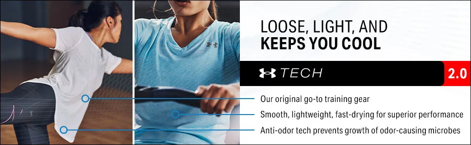 Under Armour Women's Tech V-Neck T-Shirt - TECH FABRIC WOMEN