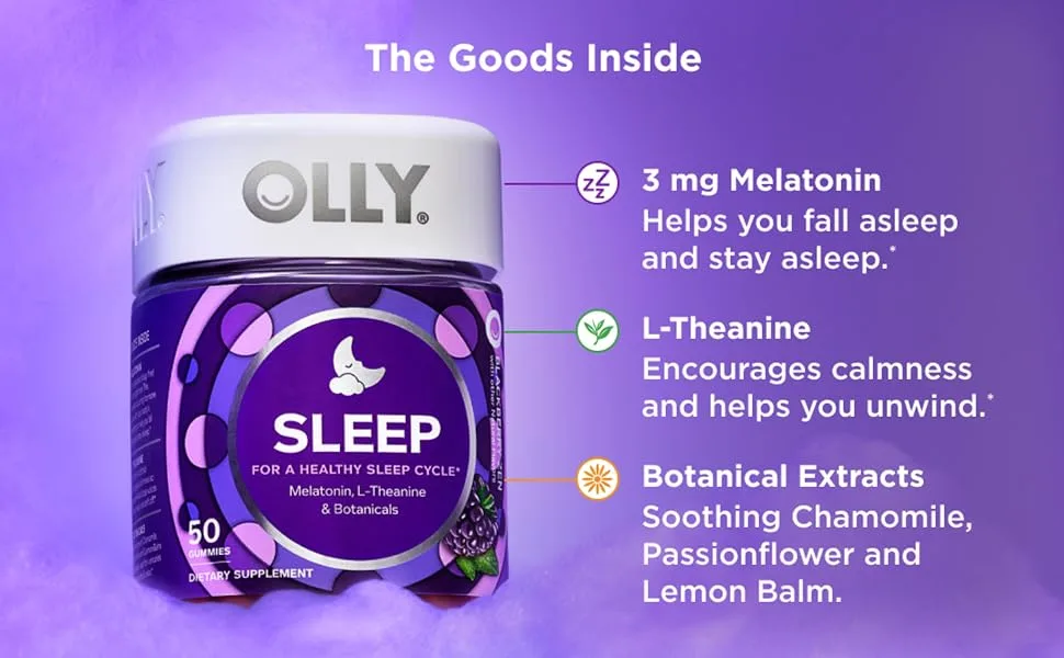OLLY Sleep Melatonin Gummy All Natural Flavor and Colors - image