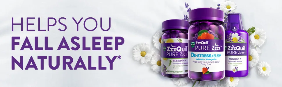 ZzzQuil PURE Zzzs De-Stress & Sleep - 60 Gummies - stress, sleep