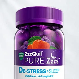 ZzzQuil PURE Zzzs De-Stress & Sleep - 60 Gummies - stress, sleep