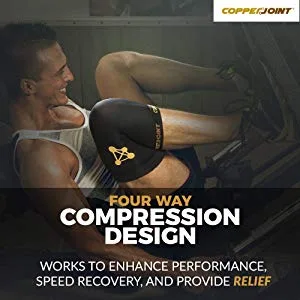 CopperJoint Compression Knee Sleeve Provides Compression and Support for Athletes Single - Optimum Compression