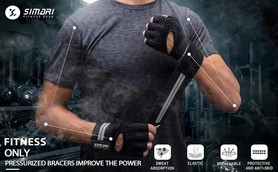 SIMARI Workout Gloves Weight Lifting Gloves with Wrist Support for Gym Training  - workout gloves