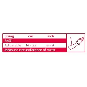 BraceUP Wrist Compression Strap and Support One Size Adjustable  - Sizing