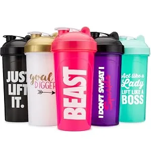 Hydra Cup 5 Pack OG Shaker Bottles Stand Out Women's Colors & Logos 28 Oz  - 5 unique colors and logos