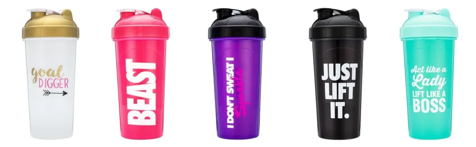 Hydra Cup 5 Pack OG Shaker Bottles Stand Out Women's Colors & Logos 28 Oz  - womens 5pack