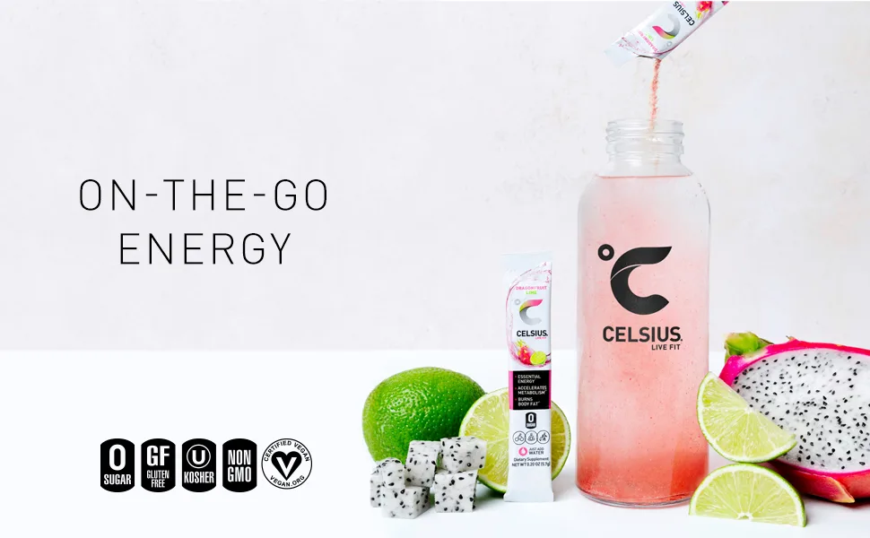 Celsius Fitness Drink Packets - Celsius On-The-Go Essential Energy Drink