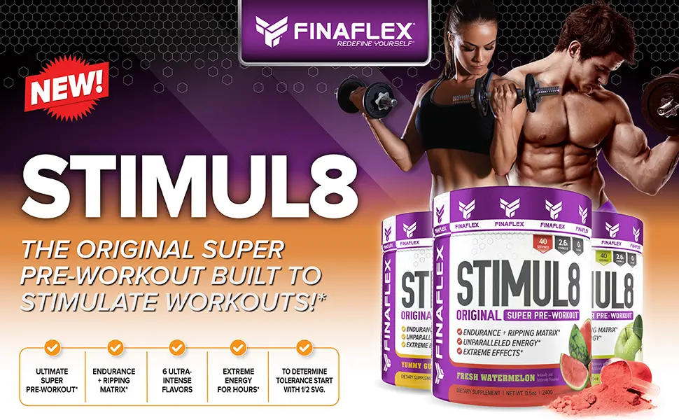 STIMUL8 Original Super Pre Workout - Apple Blast - 40 Servings - product information 2
