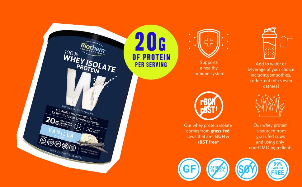 Biochem 100% Whey Isolate - vanilla whey protein