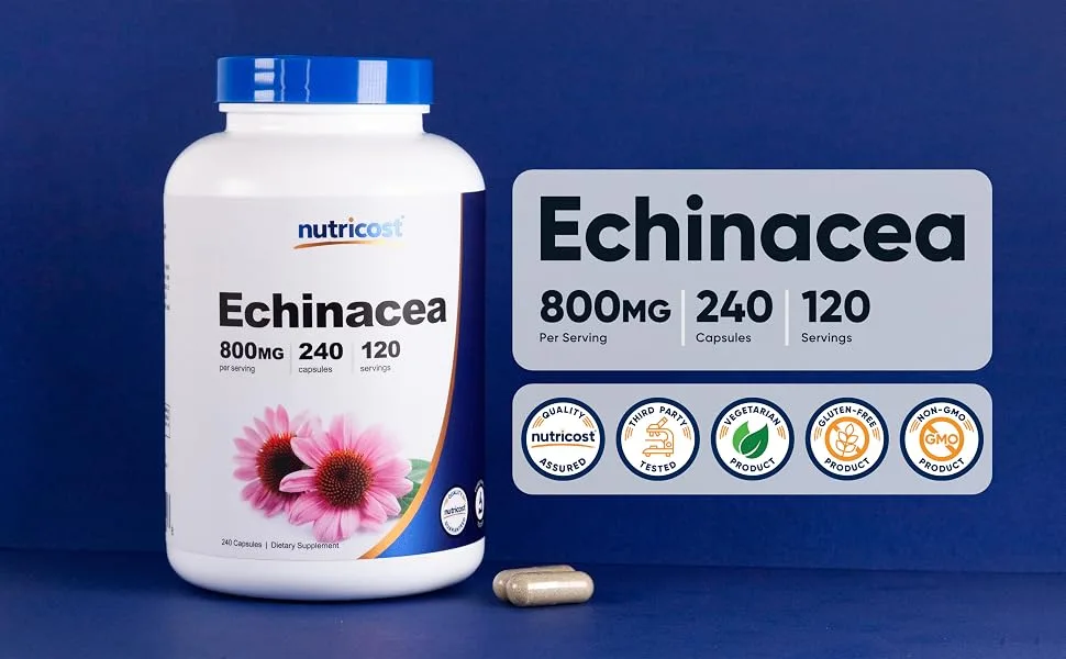 Nutricost Echinacea 800 mg - 240 Capsules - Nutricost Echinacea 800 mg per serving