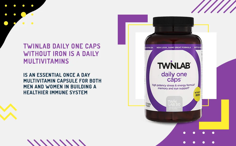 Twinlab Daily One Caps Without Iron Daily Multivitamin for Women & Men - 180 Capsules - Daily One