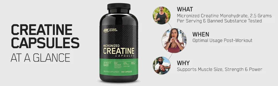 Optimum Nutrition Creatine Capsules - glance