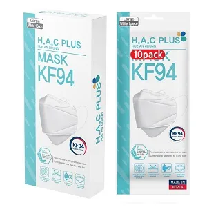 KF94 Face Mask for Adult Protective Mask H.A.C PLUS - 10 Pack - White 10