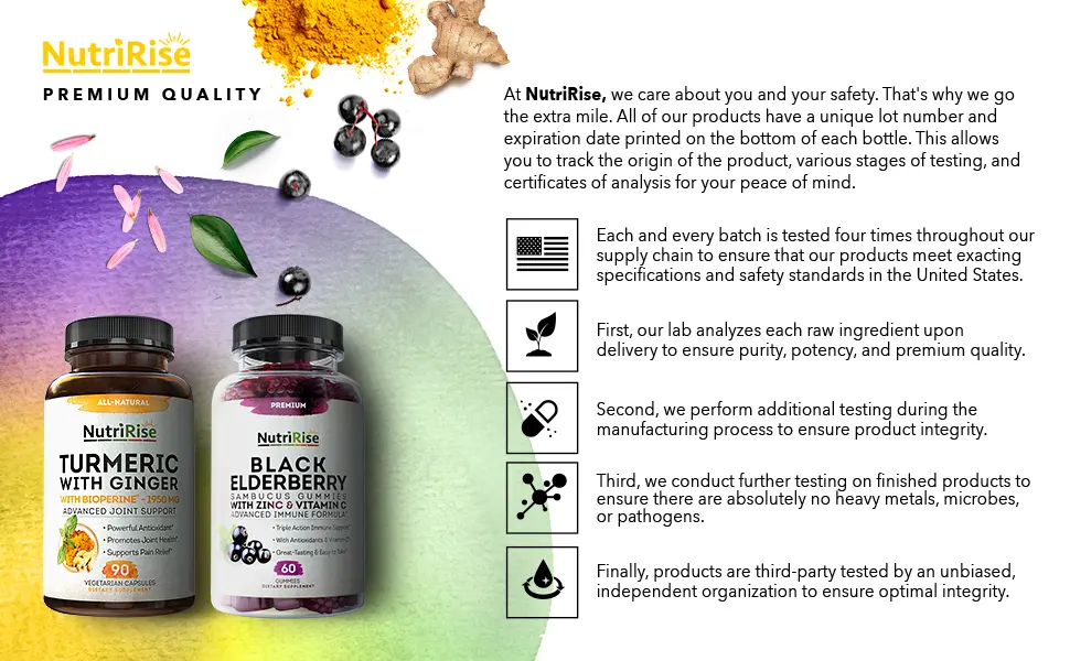 NutriRise Turmeric Curcumin Supplement With Ginger - 90 Capsules - turmeric with ginger elderberry gummies weight loss ginger sleeping pills medicine back support