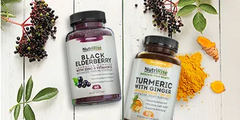 NutriRise Turmeric Curcumin Supplement With Ginger - 90 Capsules - turmeric with ginger elderberry gummies immune booster joint pain relief dried organic capsules