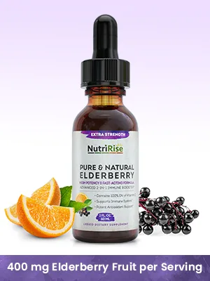 NutriRise Elderberry & Vitamin C 5X Extra Strength Powerful Immune System Booster - 60 Ml - organic-elderberry-vitamin-c-vit-medicine-for-adults-immune-booster-toddler-vitamins-sambucus-syrup
