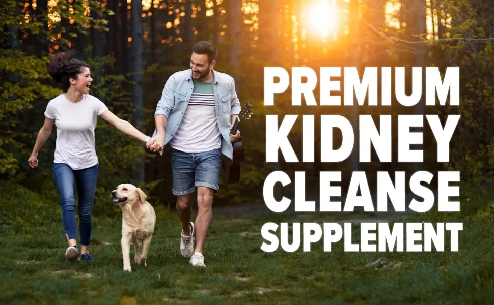 Sunergetic Premium Kidney Cleanse Supplement  - 60 Capsules - Powerful kidney supplement Sunergetic products herbal formula made with clinically studied Pacran