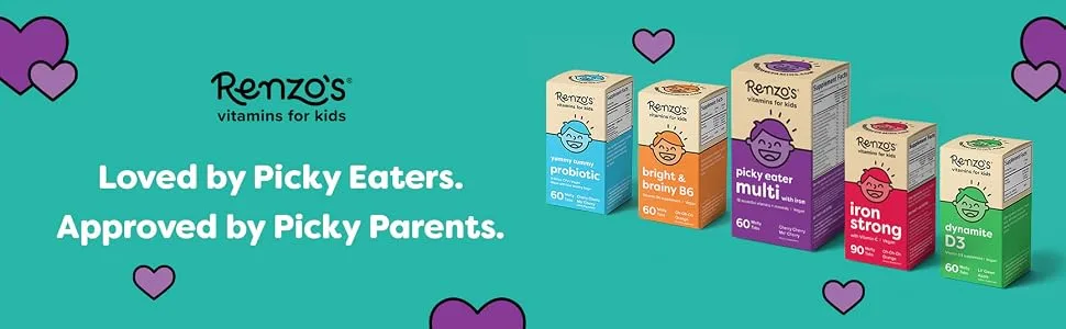 Renzo's Iron Supplements for Kids Dissolvable Vegan Iron Supplement for Children - 90 Tablet - Renzo