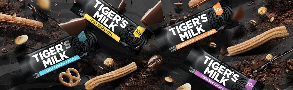 Tiger's Milk Peanut Butter Chocolate Crunch Protein Bar - 12 Bars - Tiger